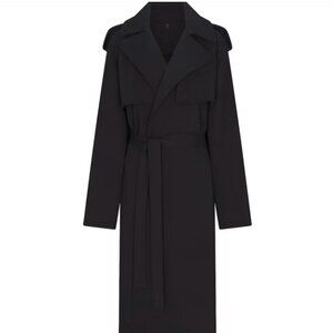 SKIMS Boyfriend Fleece Oversized Trench Coat – Onyx Black – Size S (Runs Huge)